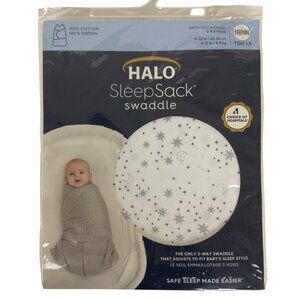 Halo SleepSack Swaddle Newborn 0-3 Months Midnight Moons Cotton TOG 1.5